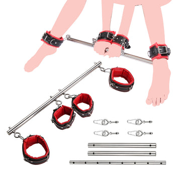 Bdsm Bondage Kit Stainless Steel Extendable Spreader Bar Slave