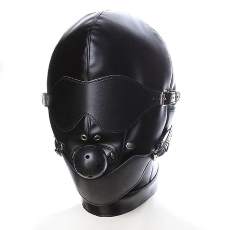 Fetish Bondage Headgear With Mouth Ball Gag BDSM Hot Erotic Leather