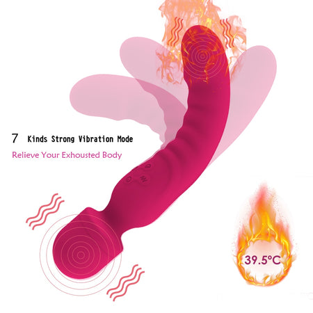 Heating Silicone Dildo Vibrator for Women AV Magic Wand Massage G Spot