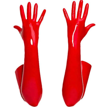 Shiny Wet Look Long Sexy Latex Gloves for Women BDSM Sex Extoic Night