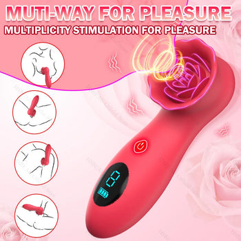 Clitoral Vibrator Vacuum Sucking and Licking Tongue Sex Toy for Women