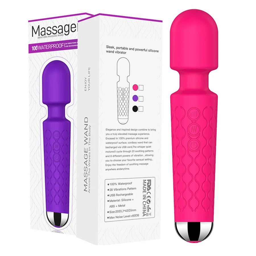 Oral Clit AV Magic Wand Vibrators for Women 20 Speeds G Spot Vaginal