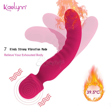 Heating Powerful Magic Wand Vibrator Oral USB Charging Clit Vibrators