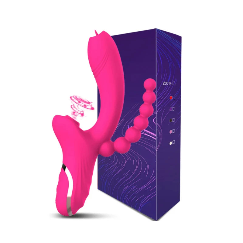 Consolador 3 en 1 para mujer, vibrador con ventosa para clítoris,