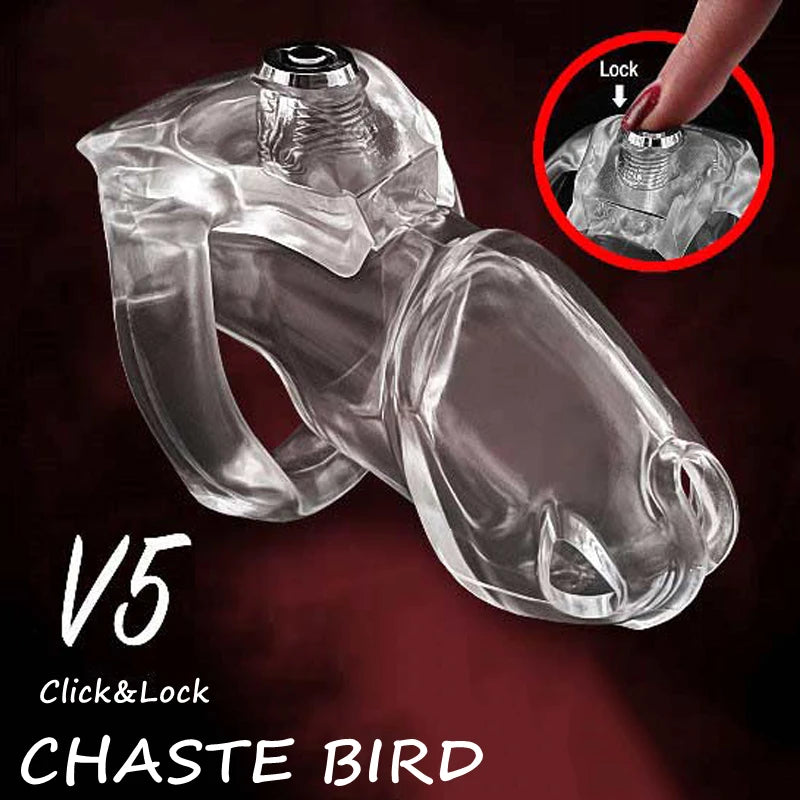 CHASTE BIRDHT-V5 Click&Lock Padlock Male Chastity Device Bdsm Cock