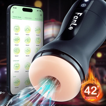 APP Bluetooth Automatic Sucking Heated Male Masturbator Cup Blowjob