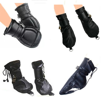 Handcuffs/Mittens/Boot Booties, Leather Gloves Dog Paw Padded Fist