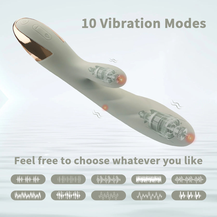 Wosilicone Clitoral Vagina Stimulation Vibrator Girls Heating Rabbit