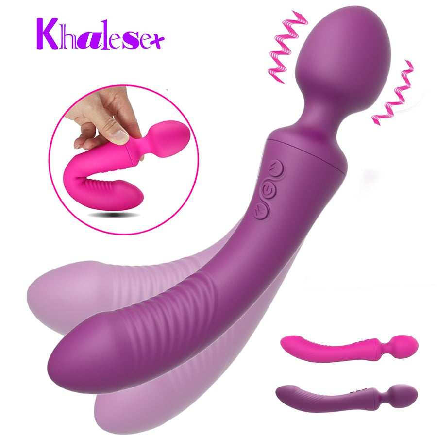 Soft Powerful Wand AV Vibrators for Women 20 speed Dual motor Dildo