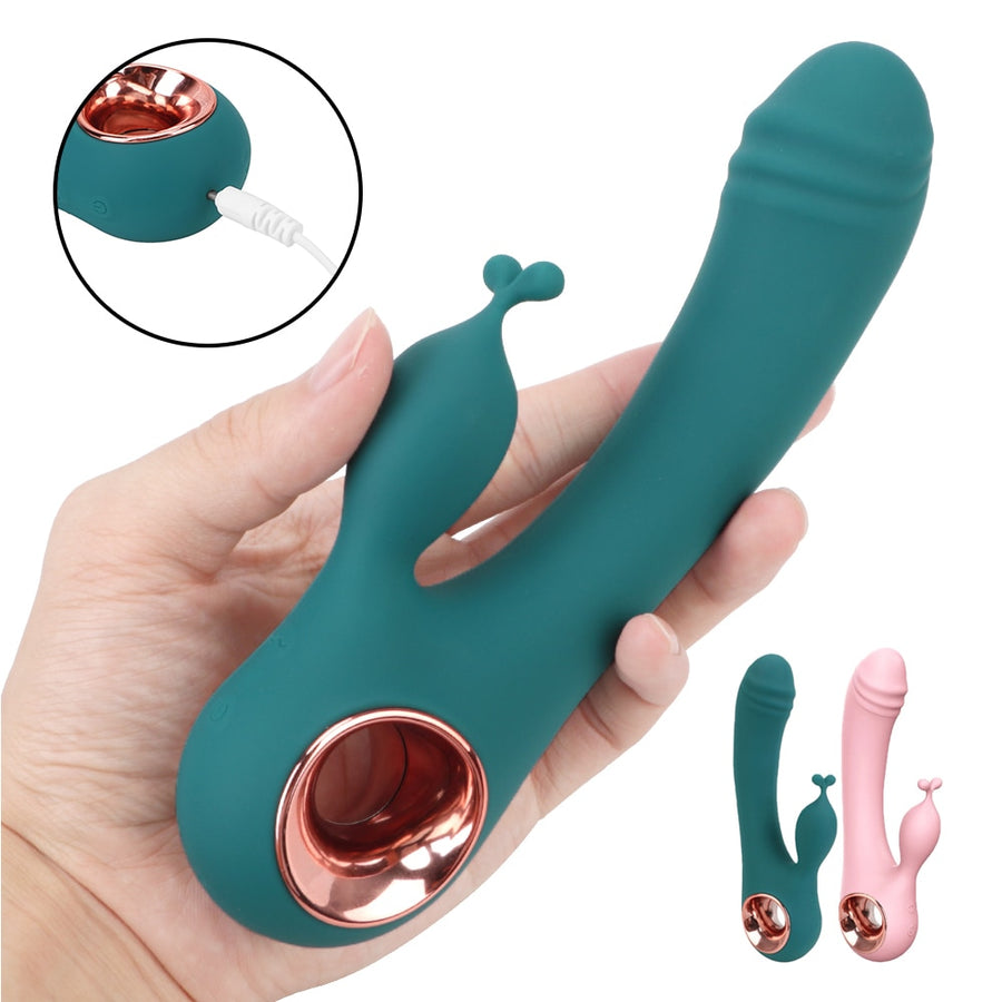 Usb Rechargeable Dildo Rabbit Vibrator Sex Toys For Women Vaginal Anal